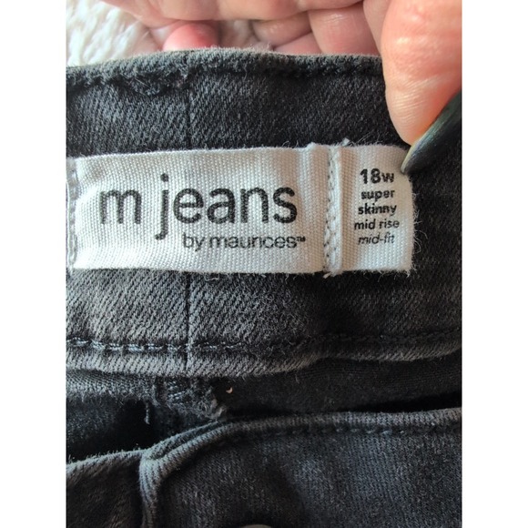18W Maurices M Jeans Mid Rise Womens Black Jean Skinny High Rise Stretch 29 Lng - Picture 7 of 9